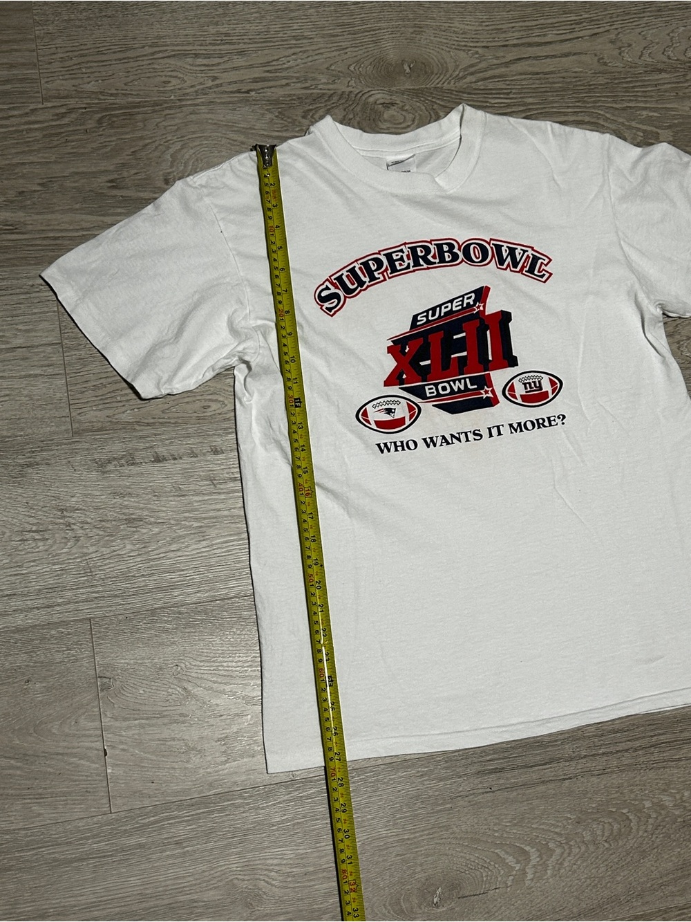 Vintage 2008 Super Bowl X-LII Patriots Vs Giants Graphic T-Shirt - Picture 3 of 4